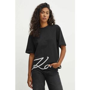 Karl Lagerfeld tricou din bumbac culoarea negru imagine