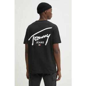 Tommy Jeans tricou din bumbac barbati, culoarea negru, cu imprimeu, DM0DM18536 imagine