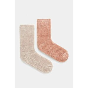 Juicy Couture sosete FELICIA COSY SOCK 2 PACK 2-pack femei, culoarea bej, JCAXS224715 imagine