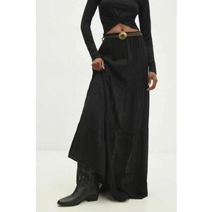 Answear Lab fusta de matase culoarea negru, maxi, evazati imagine