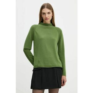 United Colors of Benetton pulover din amestec de lana femei, culoarea verde, light, cu turtleneck, 1035D203B imagine