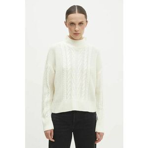 Answear Lab pulover femei, culoarea alb, light, cu turtleneck imagine