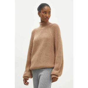 Answear Lab pulover femei, culoarea maro, cu turtleneck imagine