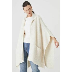 Poncho tricotat de culoare bej imagine