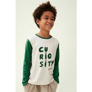 Liewood longsleeve din bumbac pentru copii Apia Placement Longsleeve T-shirt culoarea verde, cu imprimeu, LW19562 imagine