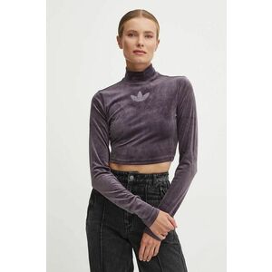 adidas Originals longsleeve femei, culoarea violet, cu turtleneck, IZ0378 imagine