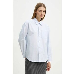 A.P.C. cămașă din bumbac chemise boyfriend logo femei, cu guler clasic, relaxed, COGUH.F12550 imagine