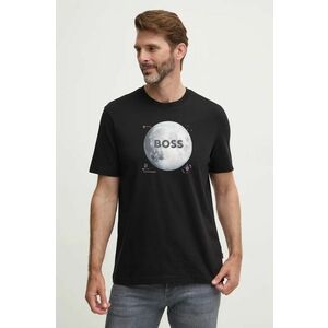 Boss Orange tricou din bumbac barbati, culoarea negru, cu imprimeu, 50528189 imagine