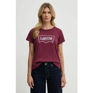 Levi's tricou din bumbac femei, culoarea bordo, A8804 imagine