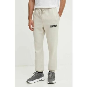 Columbia pantaloni de trening culoarea bej, cu imprimeu imagine