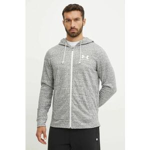 Under Armour bluza barbati, culoarea alb, cu glugă, neted imagine