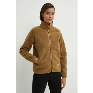 Fjallraven hanorac fleece Vardag Pile culoarea maro, uni imagine