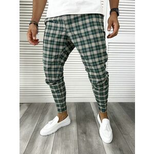 Pantaloni barbati eleganti verzi in carouri B8790 O3-1.1 imagine