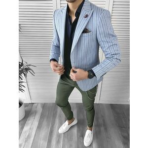 Sacou barbati slim fit in dungi 10119 D3-3.1 imagine