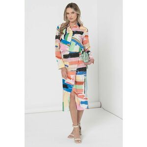 Rochie midi cu imprimeu abstract imagine