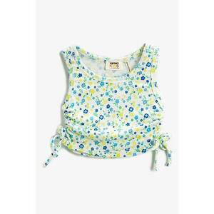 Top crop cu model floral imagine