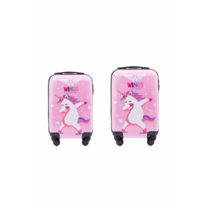 Set Trolere - Policarbonat - 4 Roti - WKIDS - 2 Piese - Imprimeu Unicorn imagine