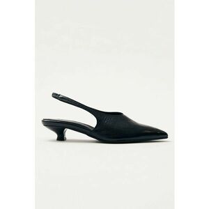 Pantofi slingback de piele cu toc kitten imagine