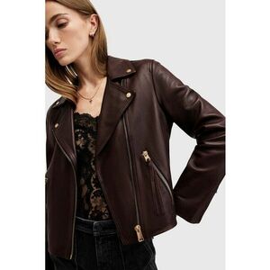 Jacheta biker de piele cu buzunare laterale imagine