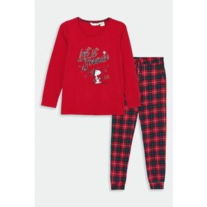 Pijama din bumbac cu imprimeu cu Snoopy imagine