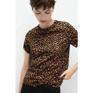 Tricou de bumbac cu animal print Ritaleo imagine