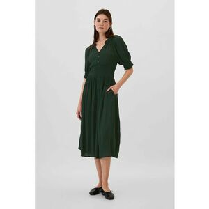 Rochie midi cu buzunare laterale si talie elastica imagine