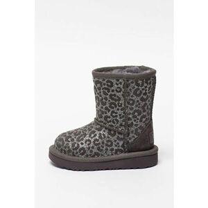 Ghete fara inchidere din piele intoarsa cu animal print stralucitor Classic II imagine