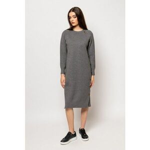 Rochie cu decolteu rotund si nasturi laterali Heather imagine