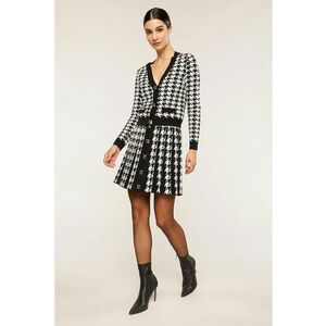 Cardigan cu decolteu in V si model houndstooth imagine