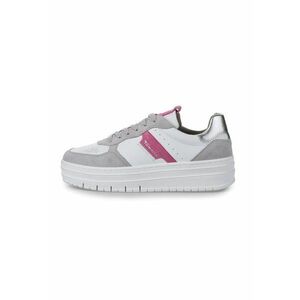 Pantofi sport flatform de piele intoarsa si piele imagine