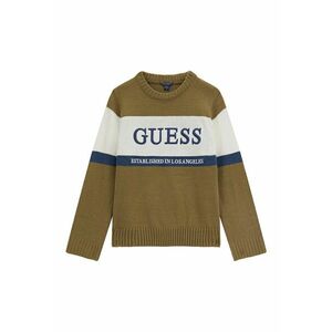 GUESS - Pulover cu logo brodat si decolteu la baza gatului imagine