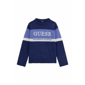 GUESS - Pulover cu logo brodat si decolteu la baza gatului imagine