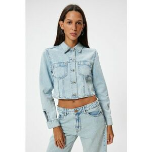 Jacheta-camasa crop din denim imagine