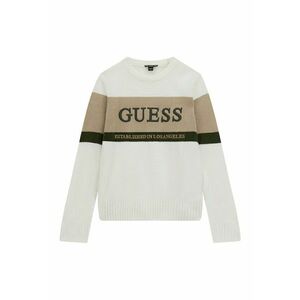 GUESS - Pulover cu logo brodat si decolteu la baza gatului imagine