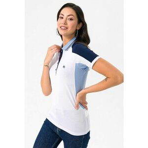 Tricou polo cu logo discret si model colorblock imagine