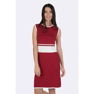 Rochie din tricot fin cu model colorblock imagine