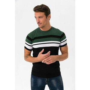 Tricou de bumbac cu model in dungi imagine