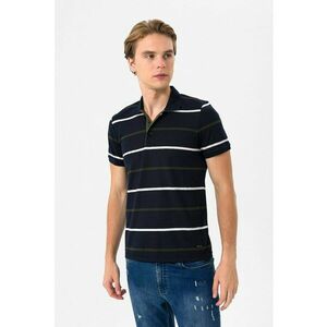 Tricou polo de bumbac cu model in dungi imagine