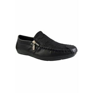 888140246-Mocasini Barbati - negru - model cu nervuri si fermoar - Corner imagine