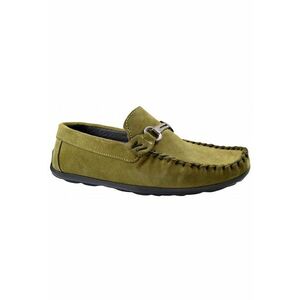 888124180-Mocasini Barbatesti Verzi din Piele intoarsa Naturala Slip-on imagine