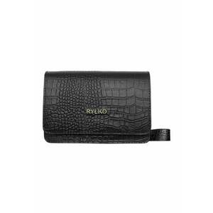 Geanta crossbody de piele cu aspect de piele de crocodil imagine