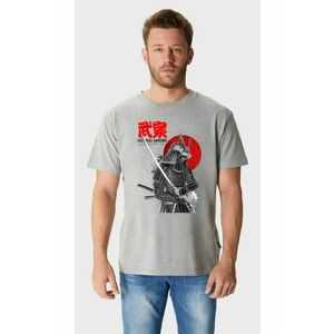 Tricou cu decolteu la baza gatului si imprimeu Samurai imagine