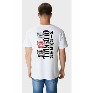 Tricou de bumbac cu imprimeu si decolteu la baza gatului imagine