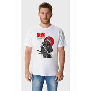 Tricou cu decolteu la baza gatului si imprimeu Samurai imagine