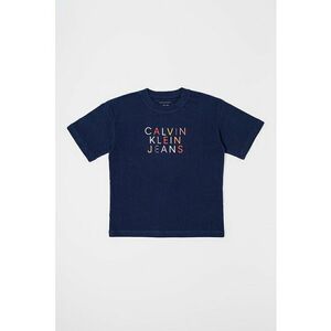 Tricou cu decolteu la baza gatului si imprimeu logo imagine