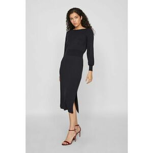 Rochie midi tricotata fin cu slit lateral imagine