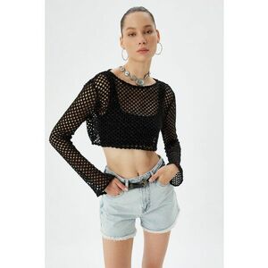 Bluza crop cu model cu perforatii imagine