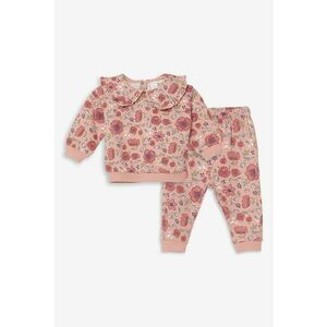 Set de bluza si pantaloni cu model floral imagine