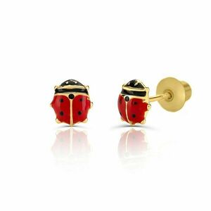 Cercei din aur 14K pentru copii Ladybug imagine