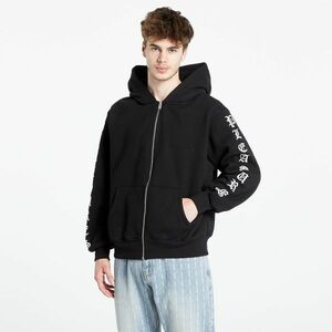 Hanorac PLEASURES Oe Zip Up Hooded Sweatshirt Black imagine